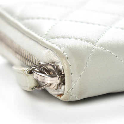 Chanel Lambskin Quilted Large Gusset Zip Around Wallet Light Green 9 of 14