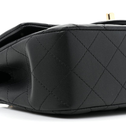 Chanel Lambskin Quilted Mini Top Handle Rectangular Flap Black 10 of 13