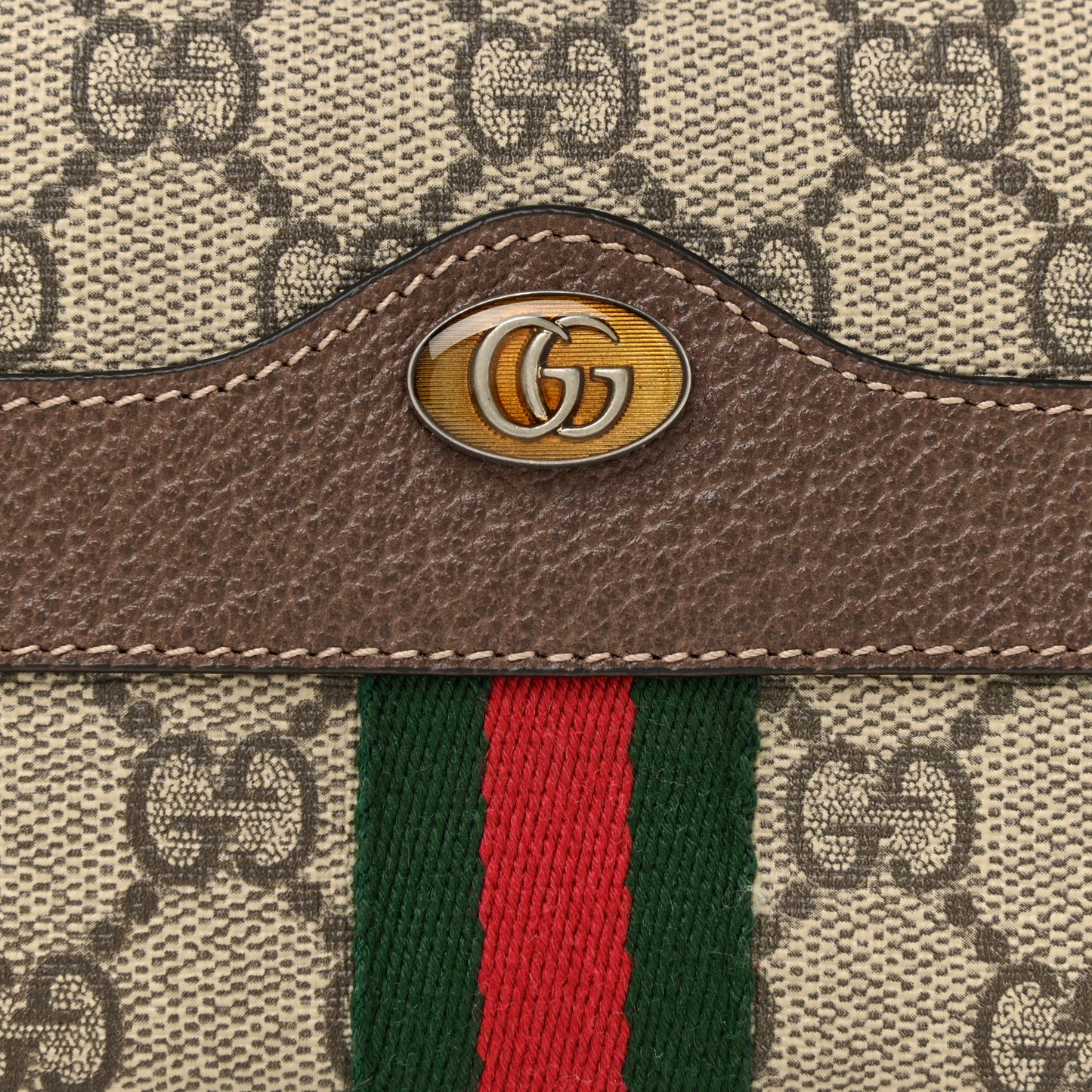 GG Supreme Monogram Ophidia Belted iPhone Case 105 42 Dark Brown