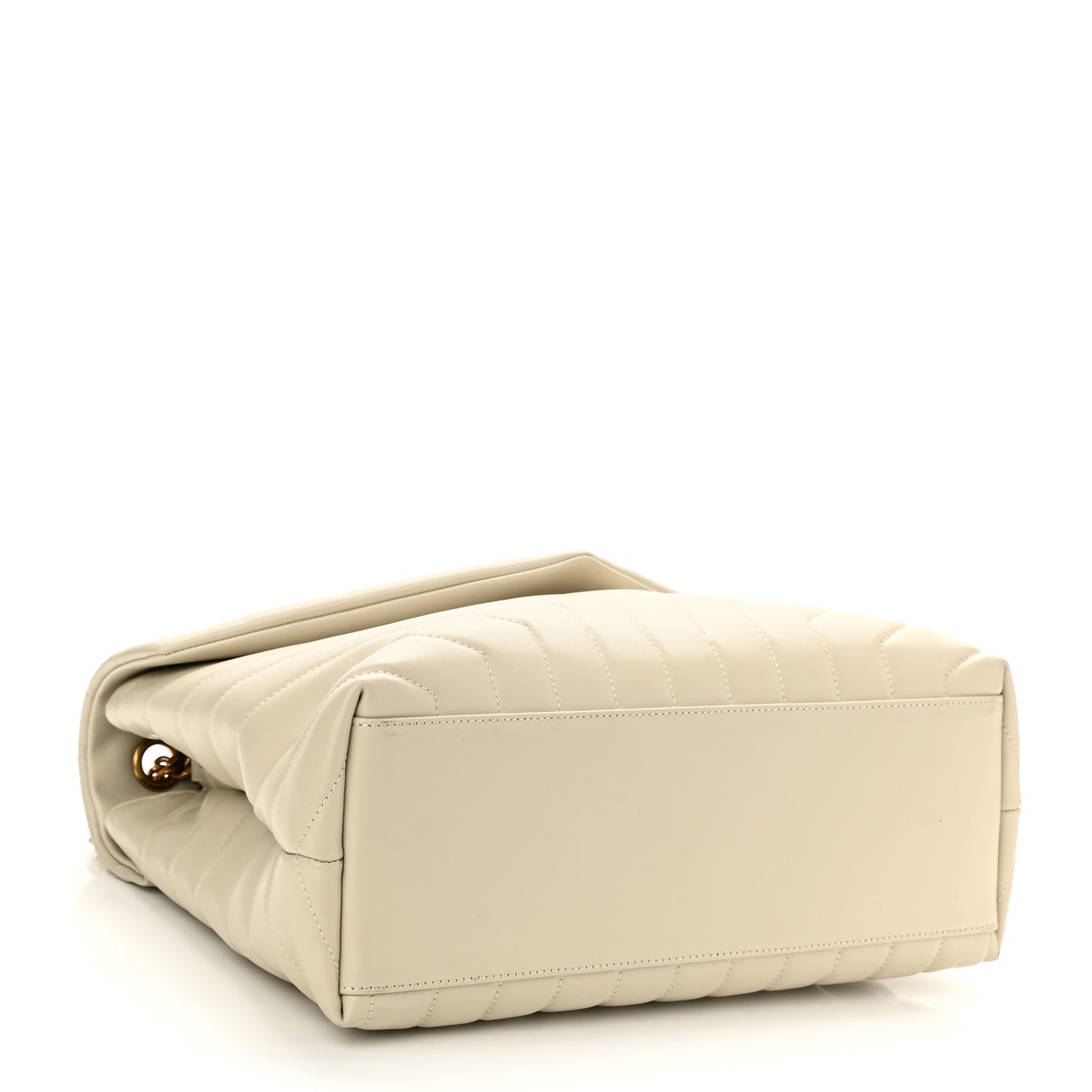 Calfskin Y Quilted Monogram Medium Loulou Chain Satchel Crema Soft