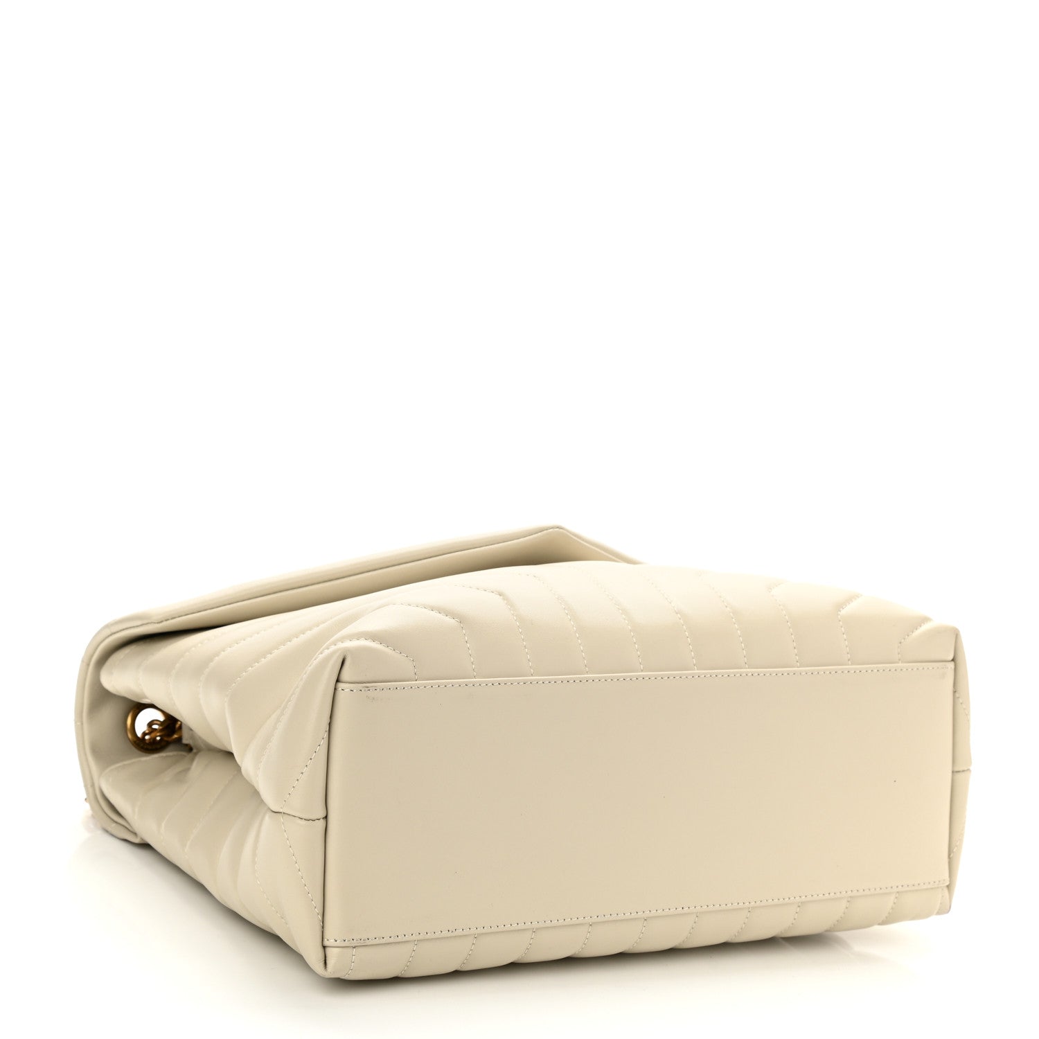Saint Laurent Calfskin Y Quilted Monogram Medium Loulou Chain Satchel Crema Soft 3 of 8
