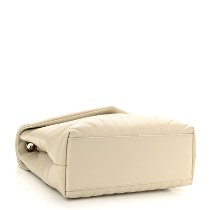 Saint Laurent Calfskin Y Quilted Monogram Medium Loulou Chain Satchel Crema Soft 3 of 8