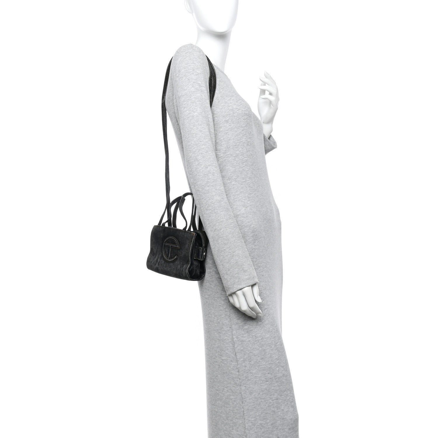 Telfar Denim Small Shopping Bag Black 1774583 – FASHIONPHILE