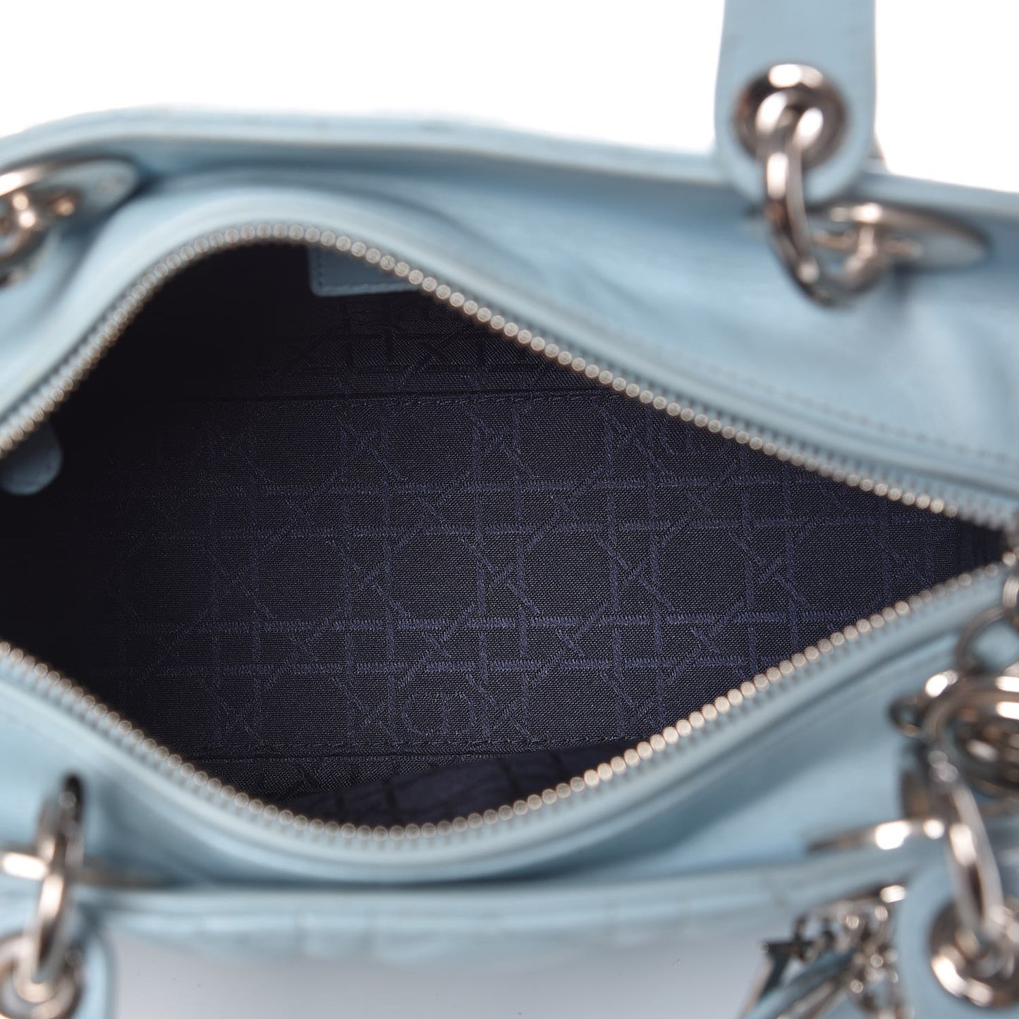 Lambskin Cannage Medium Lady Dior Light Blue
