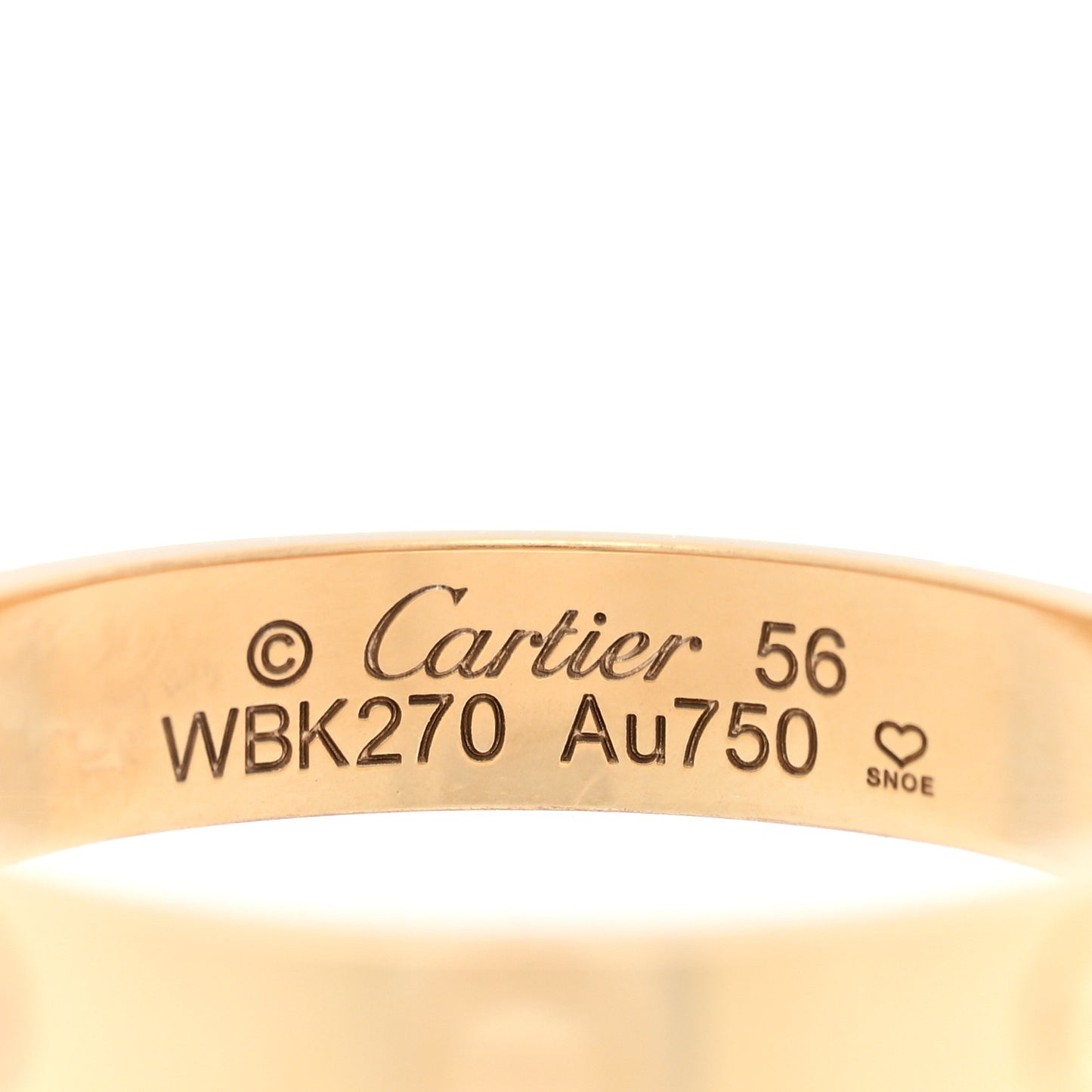 18K Yellow Gold 3.5mm LOVE Wedding Band Ring 56 7.5