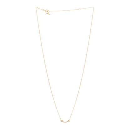 Tiffany 18K Yellow Gold Diamond Mini T Smile Pendant Necklace 3 of 5