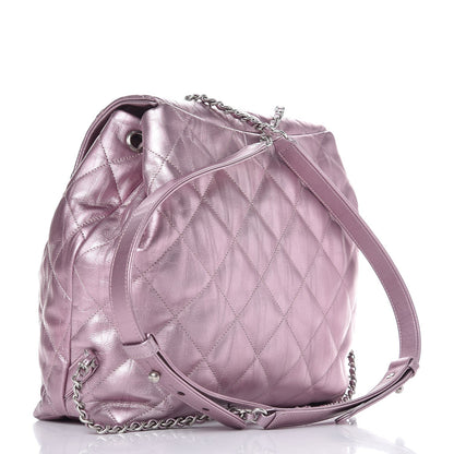 Chanel Iridescent Calfskin Quilted Ground Control Backpack Pink 2 of 9