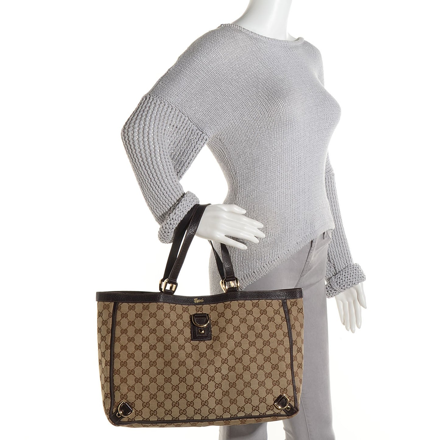Monogram Abbey Large Tote Dark Brown