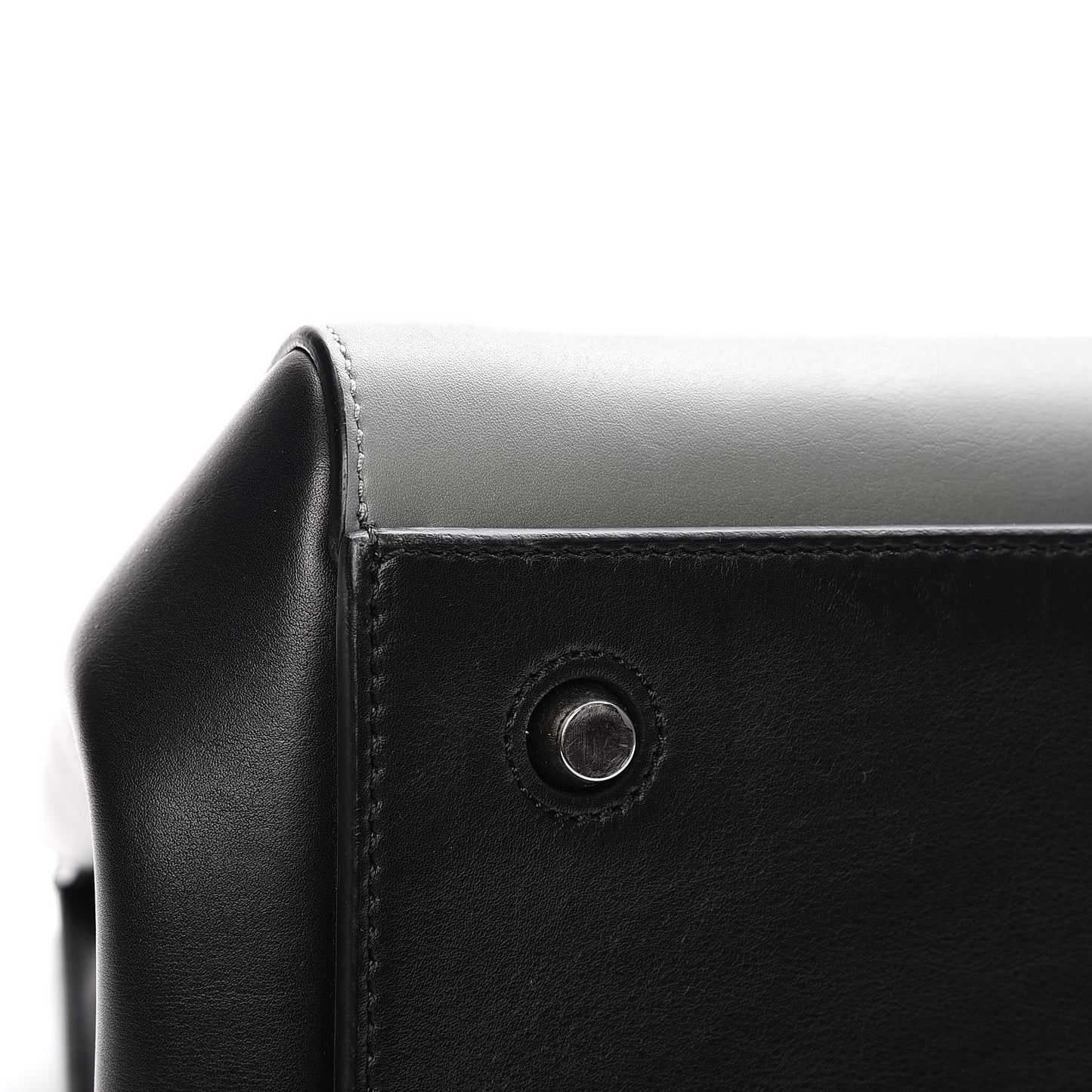 Calfskin Medium Bi-Color Edge Shoulder Bag Almond