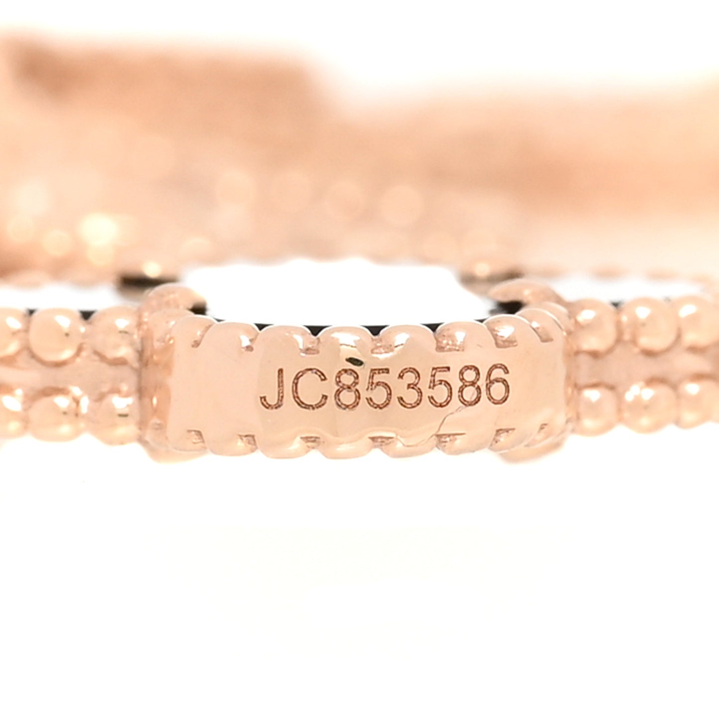 18K Rose Gold Diamond Gray Mother of Pearl 5 Motifs Vintage Alhambra Bracelet