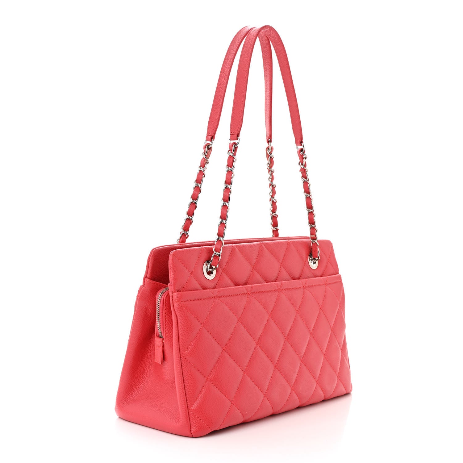 Chanel Caviar Quilted Timeless CC Soft Tote Coral 3 of 11