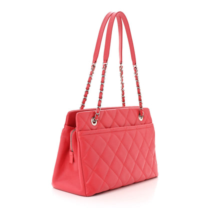 Chanel Caviar Quilted Timeless CC Soft Tote Coral 3 of 11