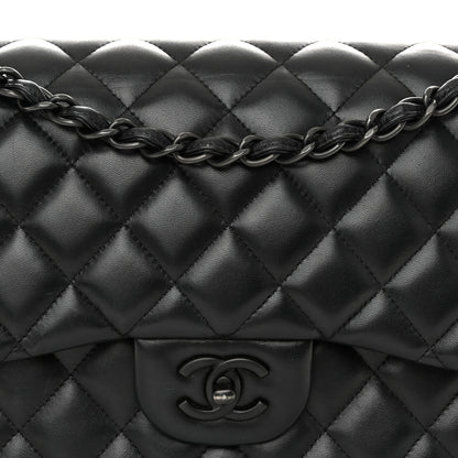 Chanel Lambskin Quilted Jumbo Double Flap So Black 8 of 11