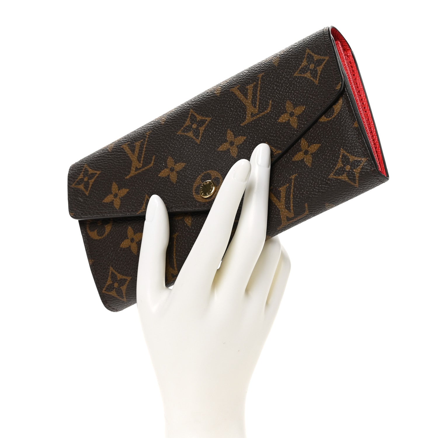 Louis Vuitton Monogram Sarah Wallet NM Coquelicot 2 of 8