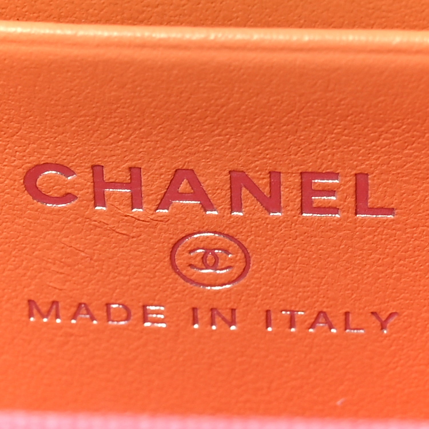 Chanel Caviar Flashy CC Zip Card Holder Wallet Orange 6 of 8