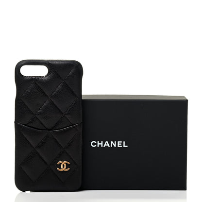 Chanel Grained Lambskin Quilted iPhone 8 Plus Coco Tech Case Black 6 of 6