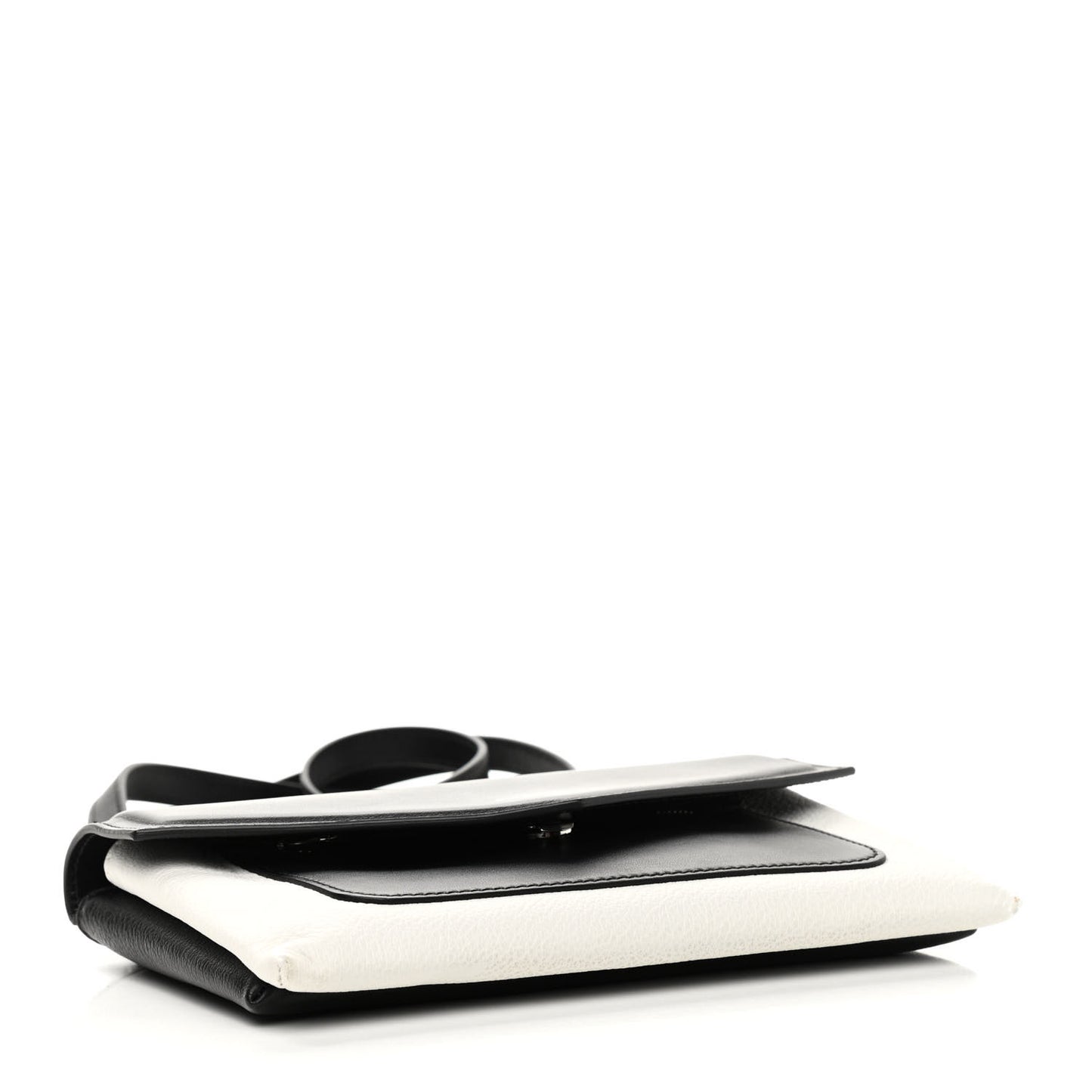 Calfskin Duetto Crossbody Bag White Black