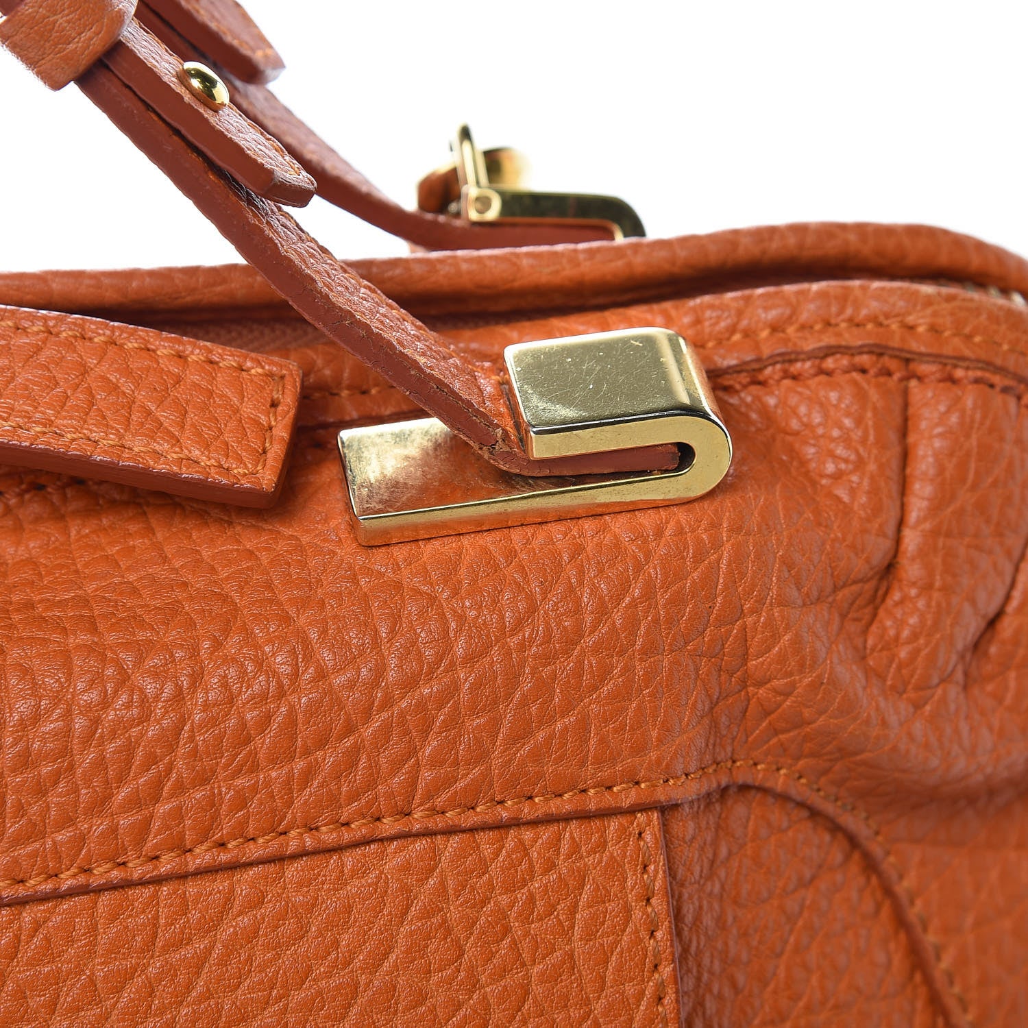 Chloe Grained Calfskin Brooke Satchel Orange 15 of 17