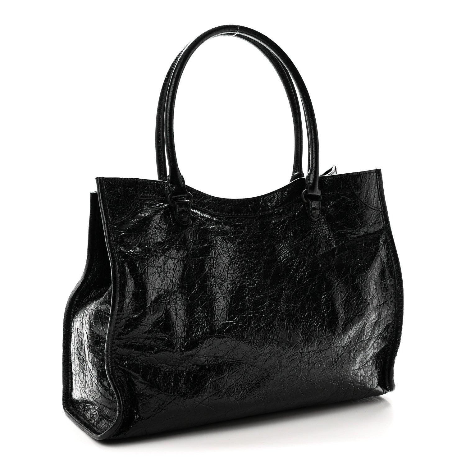 Balenciaga Agneau Arena Classic Hardware Small Le City Tote Black Black 3 of 10