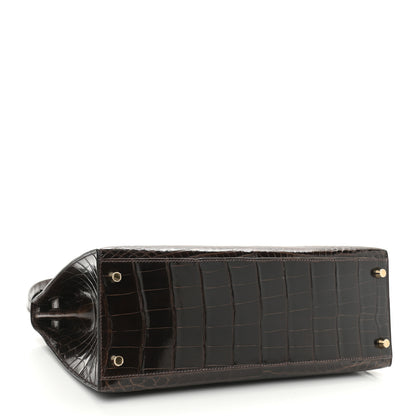 Hermes Shiny Crocodile Kelly Sellier 32 Havane 4 of 13