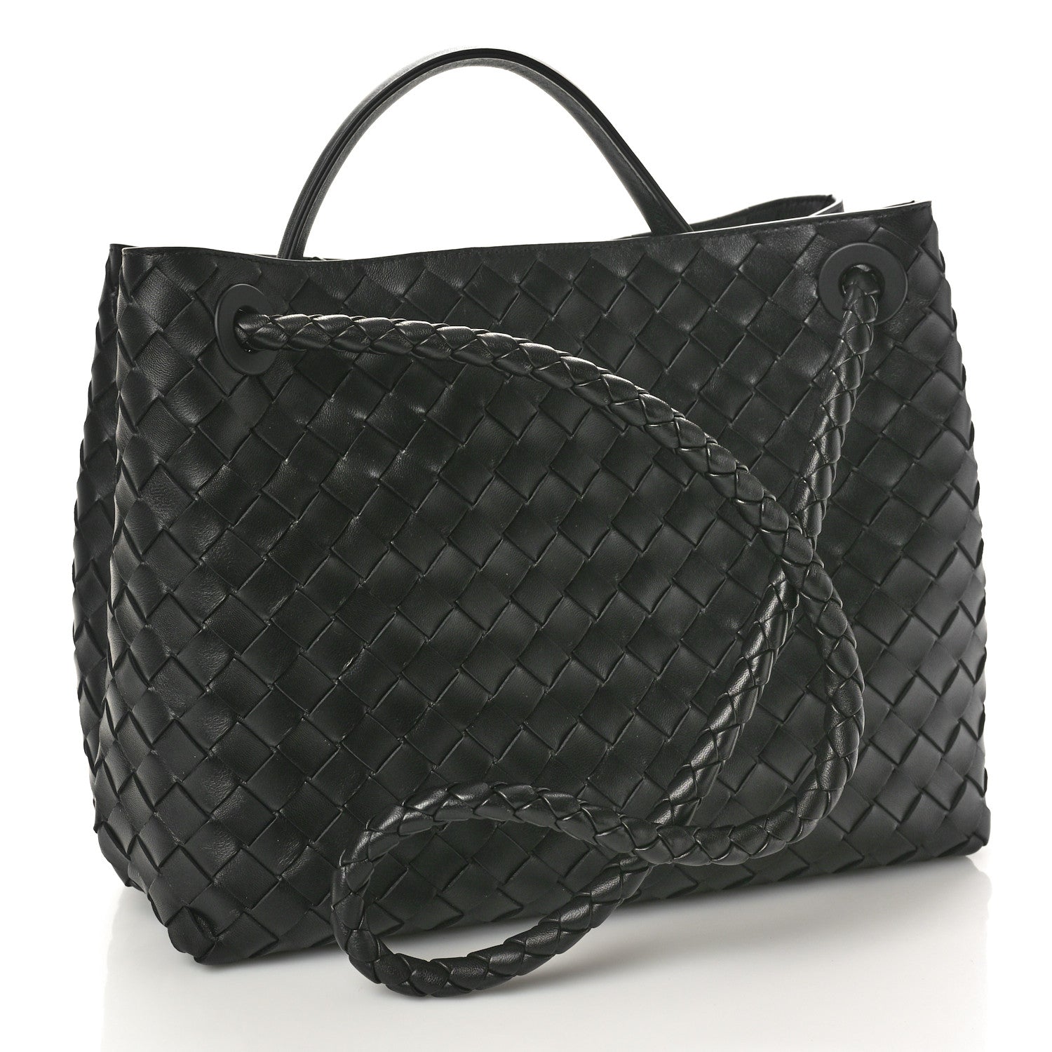 Bottega Veneta Nappa Intrecciato Medium Andiamo Shoulder Bag Black 3 of 11