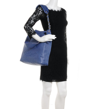 Chanel Lambskin North South Edgy Tote Blue 2 of 7