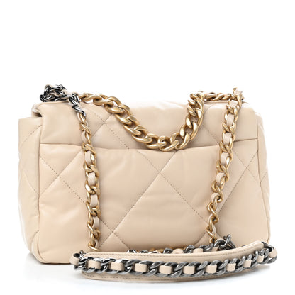 Chanel Goatskin Quilted Medium Chanel 19 Flap Beige 3 of 9