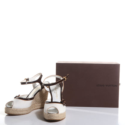 Louis Vuitton Canvas Bow Wedge 38 5 of 9