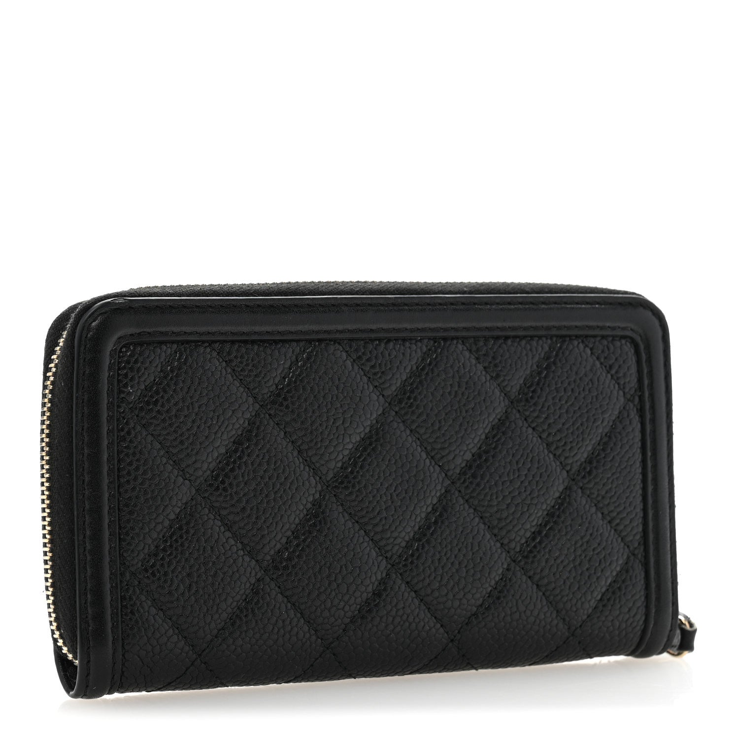 Chanel Caviar Quilted Medium Filigree Zip Around Wallet Black 3 of 11