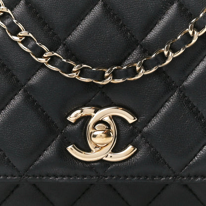 Chanel Lambskin Quilted Trendy CC Wallet On Chain WOC Black 10 of 12