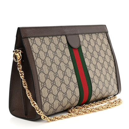 Gucci GG Supreme Monogram Web Medium Ophidia Chain Shoulder Bag Brown 3 of 9