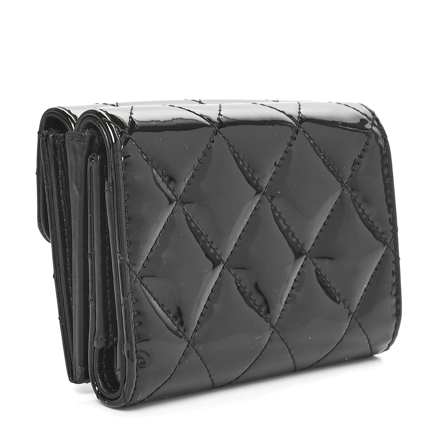 Patent Quilted Reissue Compact Wallet So Black