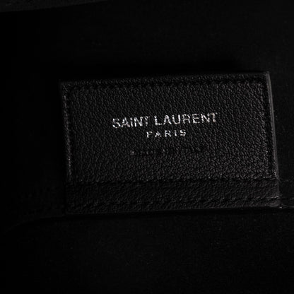 Saint Laurent Calfskin Large Fringe Shopping Tote Black 7 of 7