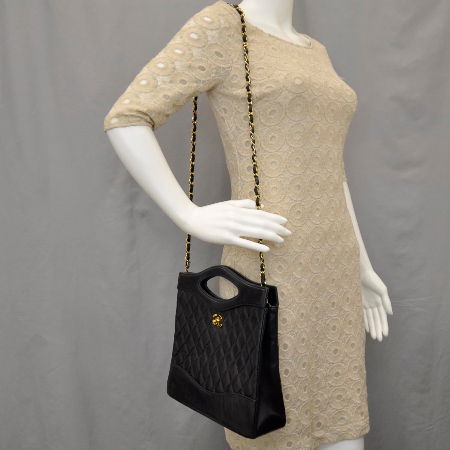 Chanel Lambskin Tote Black 2 of 13