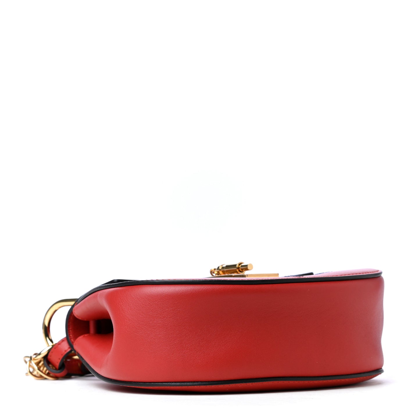 Calfskin Little Horses Embroidered Mini Drew Bijou Shoulder Bag Earthy Red