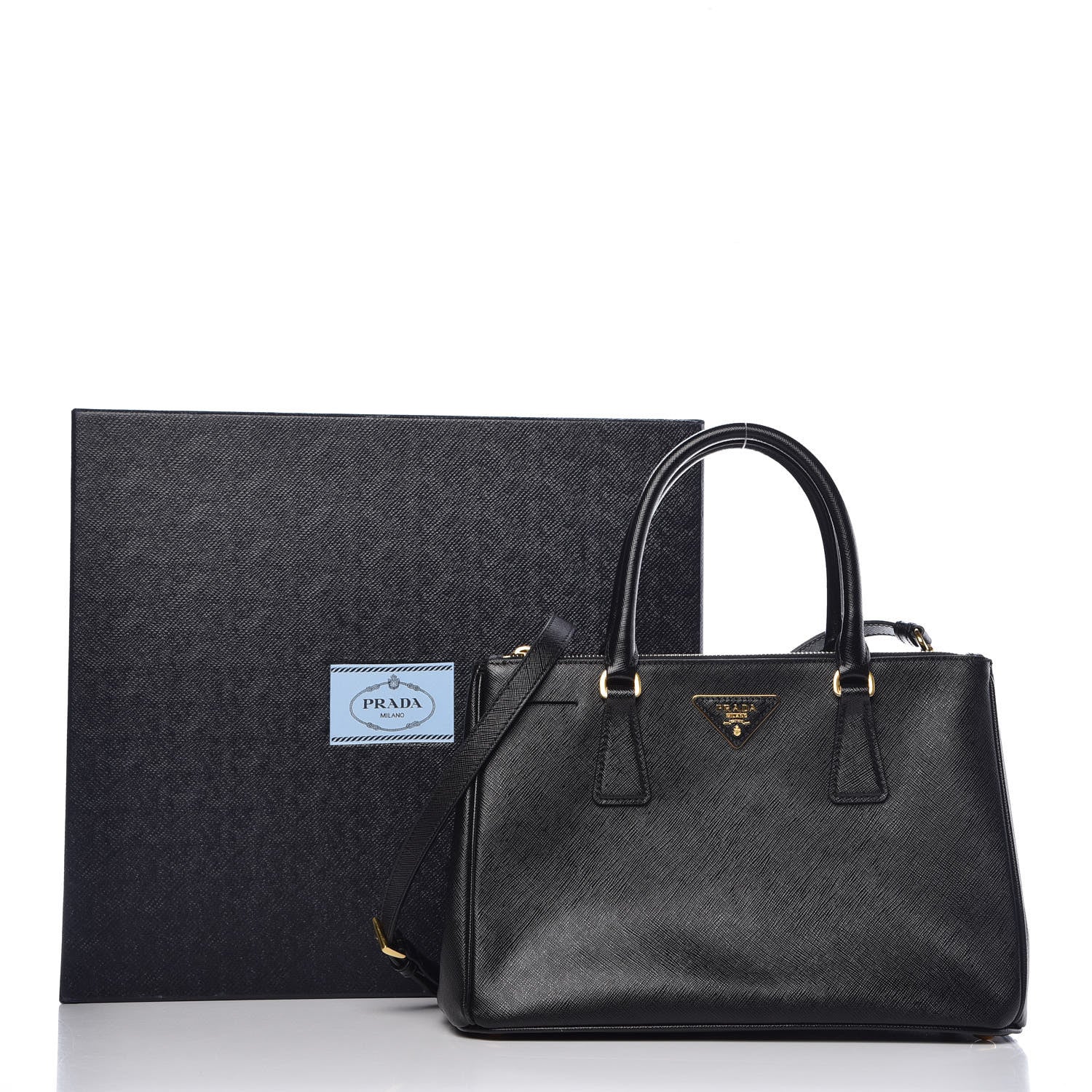 Prada Saffiano Medium Galleria Double Zip Tote Black 11 of 11