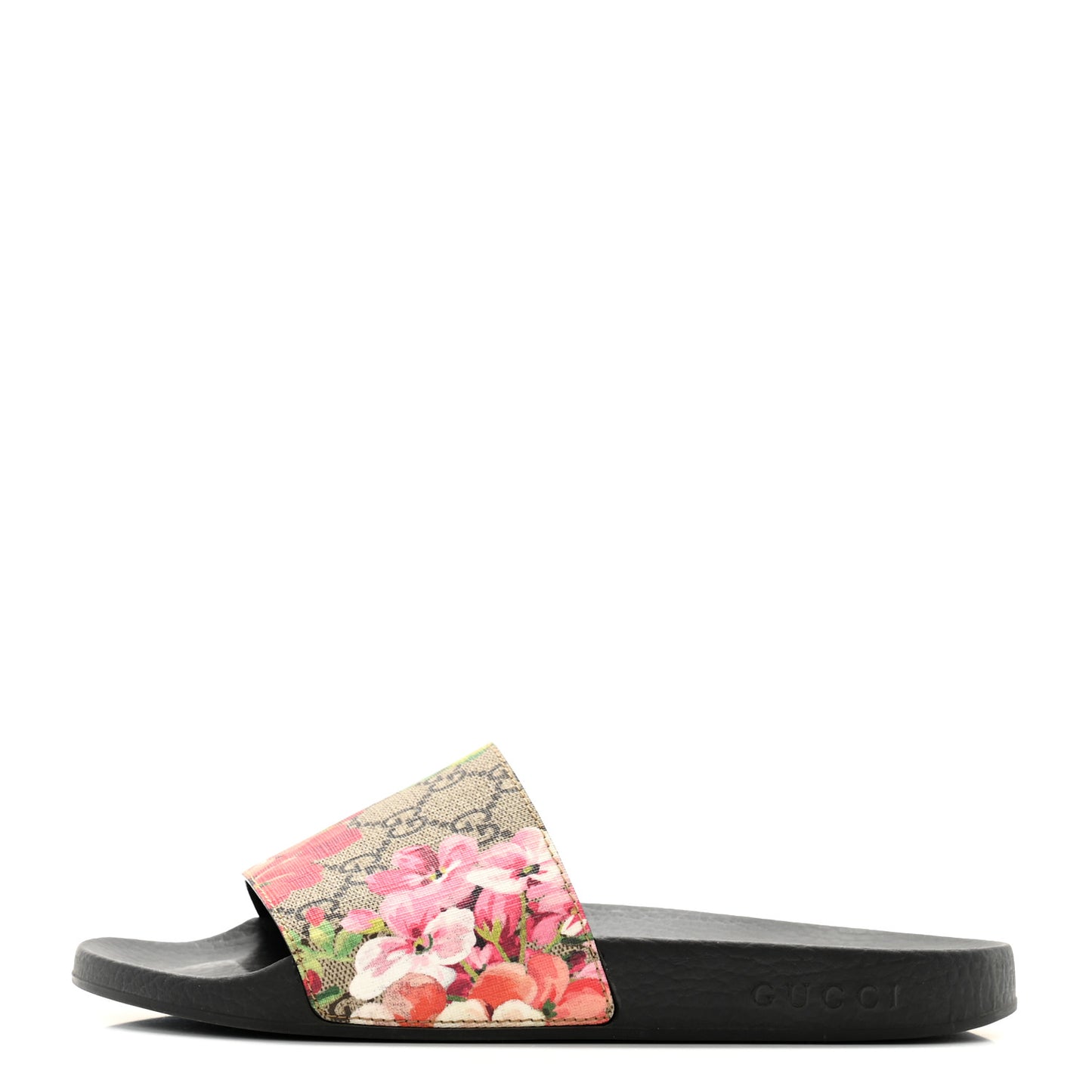 GG Supreme Monogram Blooms Slide Sandals 39 Beige Multicolor