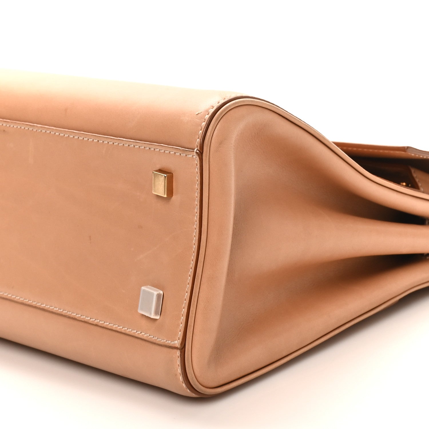 Saint Laurent Shiny Calfskin Le Fermoir Top Handle Bag Vintage Brown 9 of 10