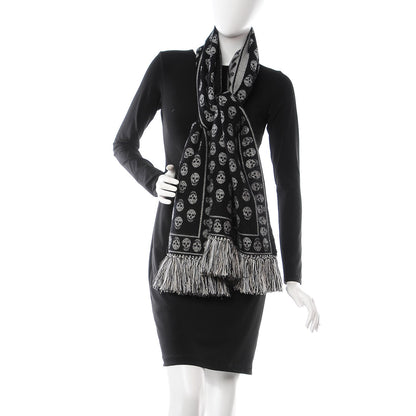 Alexander McQueen Wool Large Skull Scarf Black 2 of 4