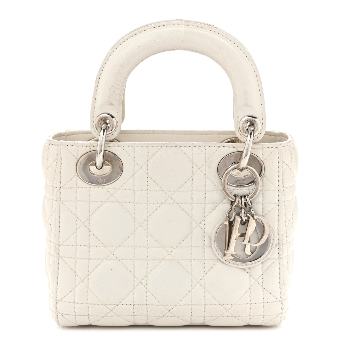 Lambskin Cannage Mini Lady Dior White