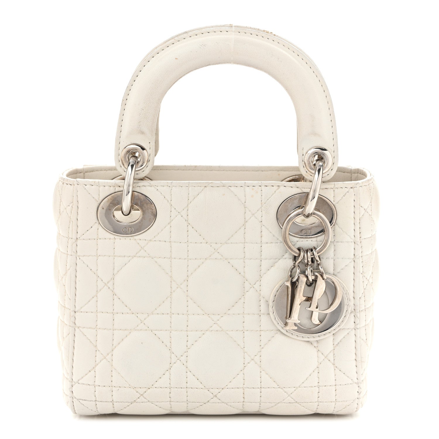 Christian Dior Lambskin Cannage Mini Lady Dior White 1 of 11