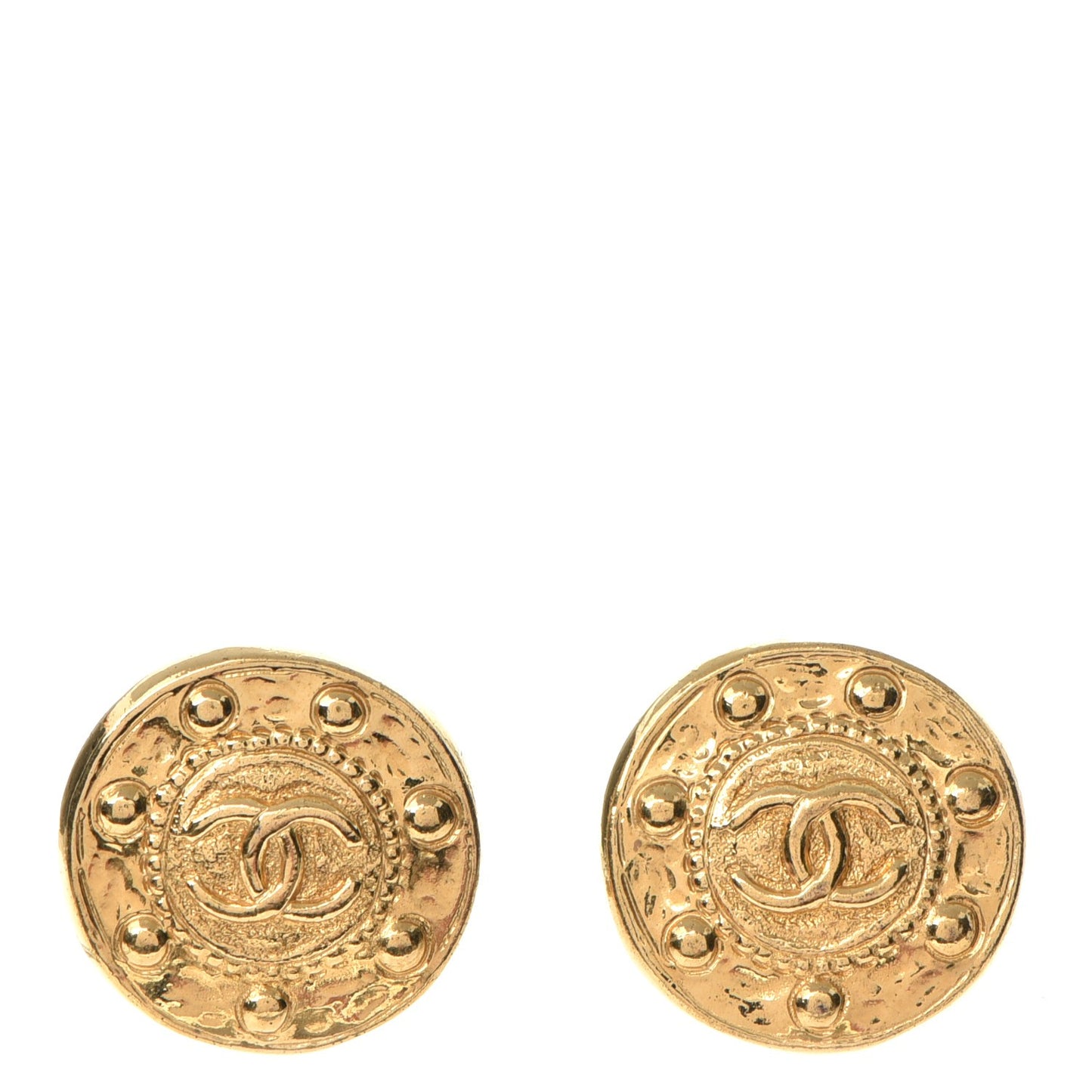 CC Earrings Clip On Gold