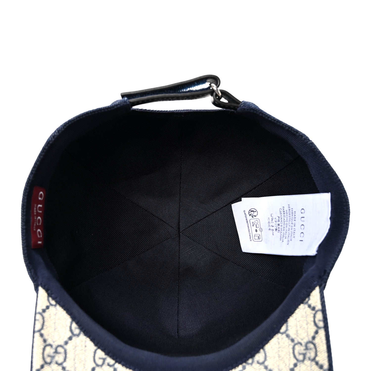 Gucci Lasered Denim Monogram Logo Baseball Hat L Blue 7 of 8