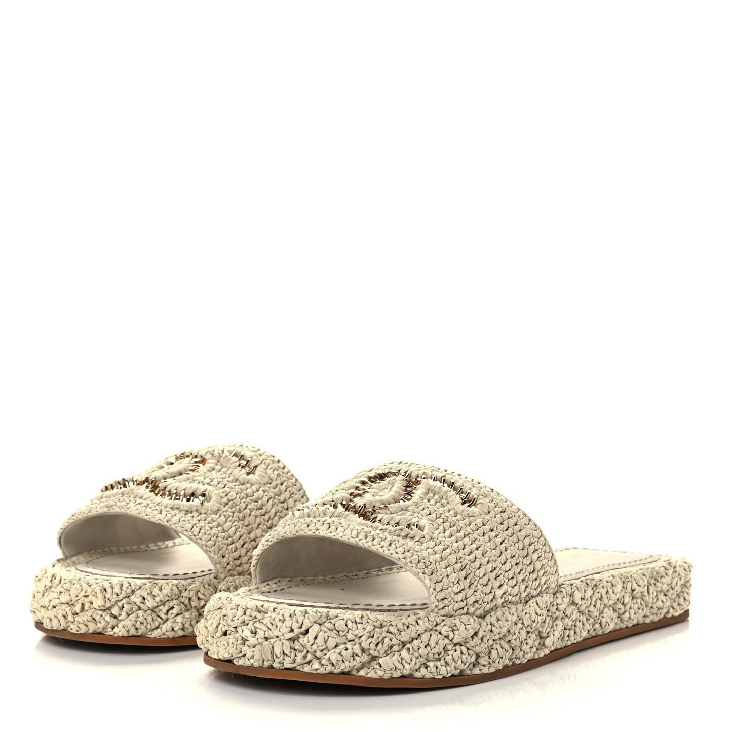 Cord Braided CC Mules 35 Light Beige