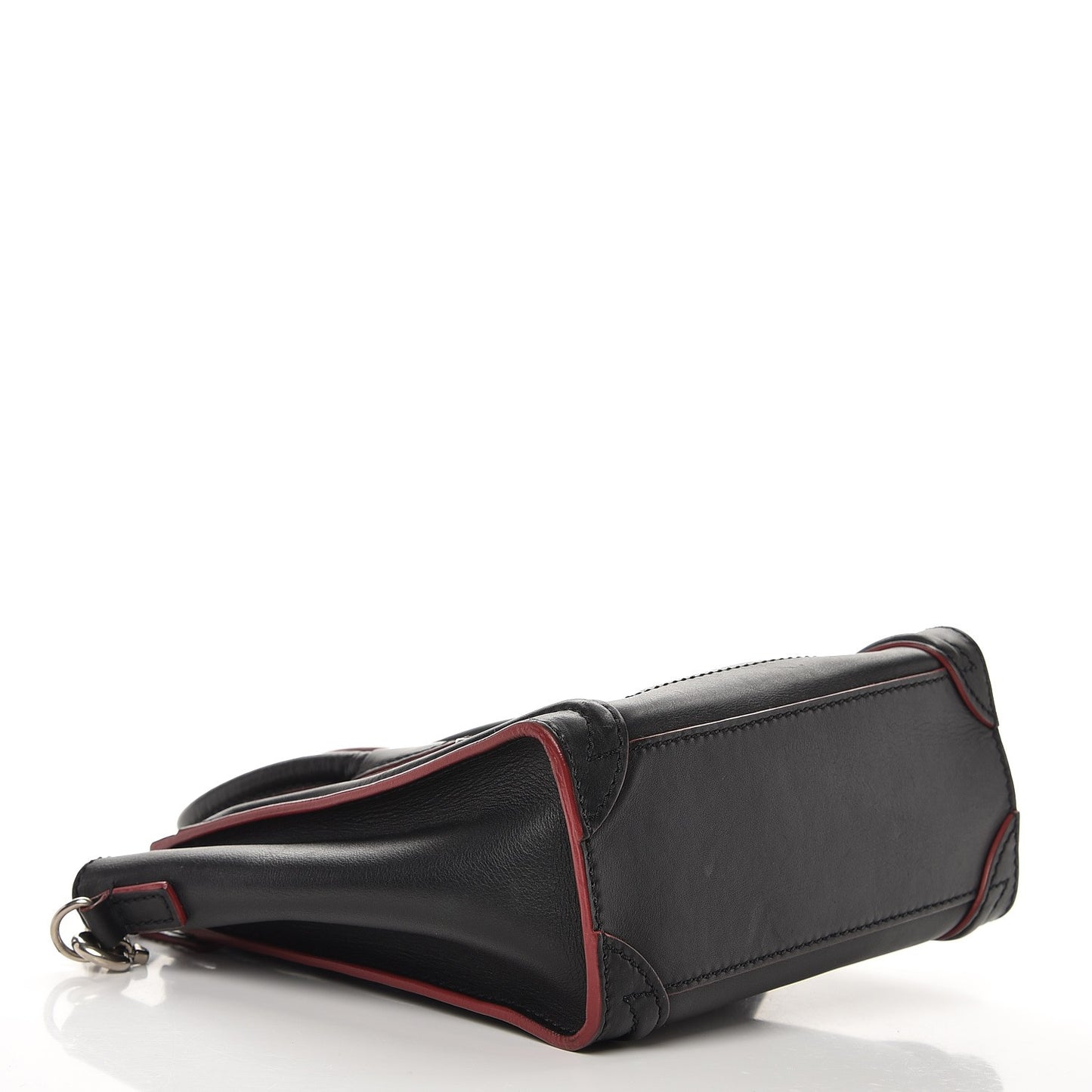 Smooth Calfskin Nano Luggage Black Red