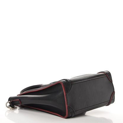 Celine Smooth Calfskin Nano Luggage Black Red 5 of 13