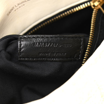 Saint Laurent Boucle Tweed Quilted Small Loulou Puffer Monogram Chain Satchel Crema Soft 7 of 10