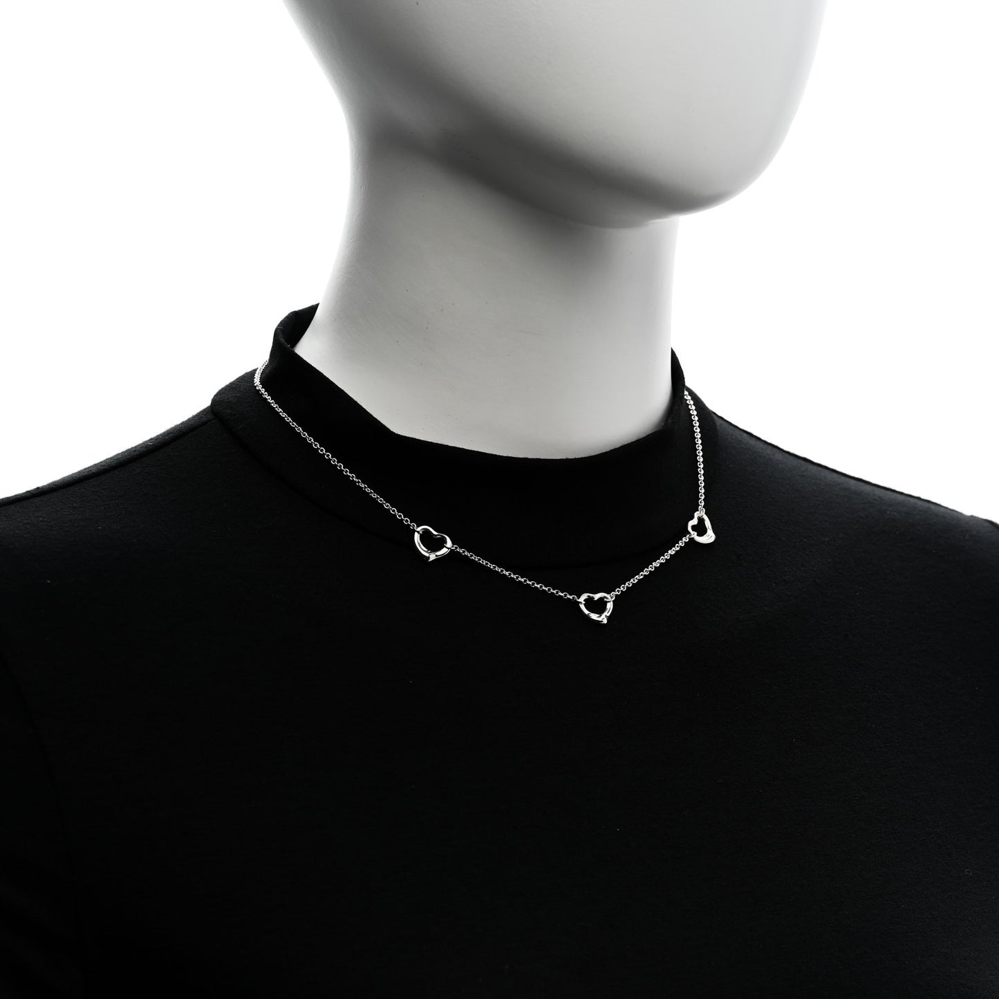 Sterling Silver Elsa Peretti 3 Open Hearts Necklace