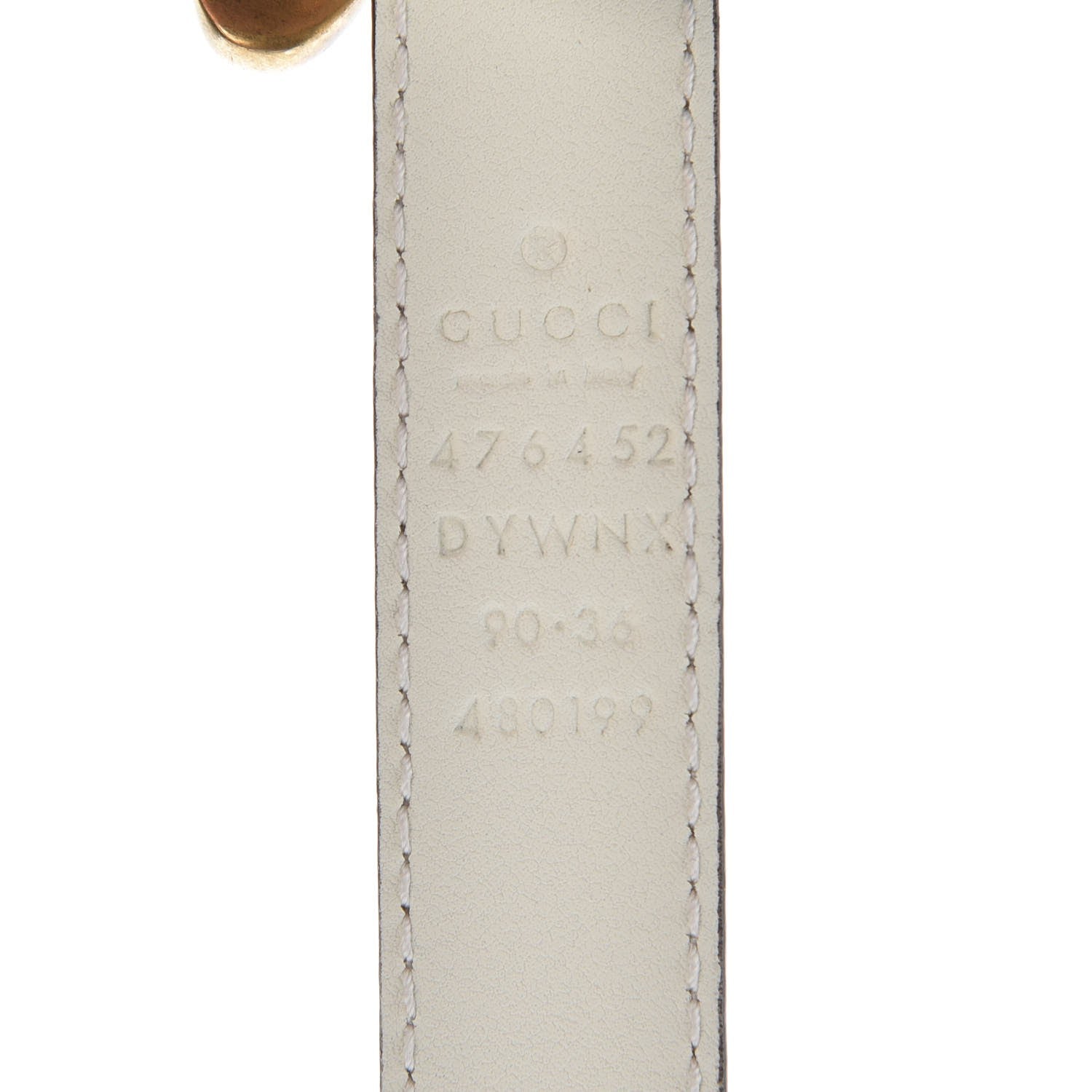 Gucci Calfskin Queen Margaret Bee Belt 90 36 White 5 of 5