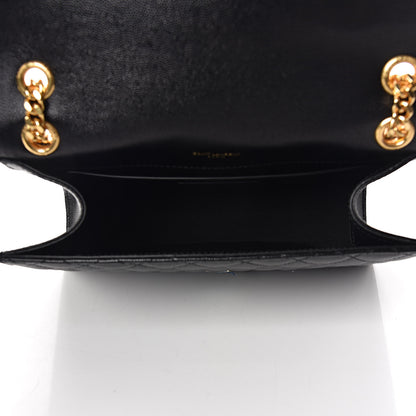 Saint Laurent Grain De Poudre Textured Mixed Matelasse Triquilt Medium Monogram Satchel Black 5 of 11